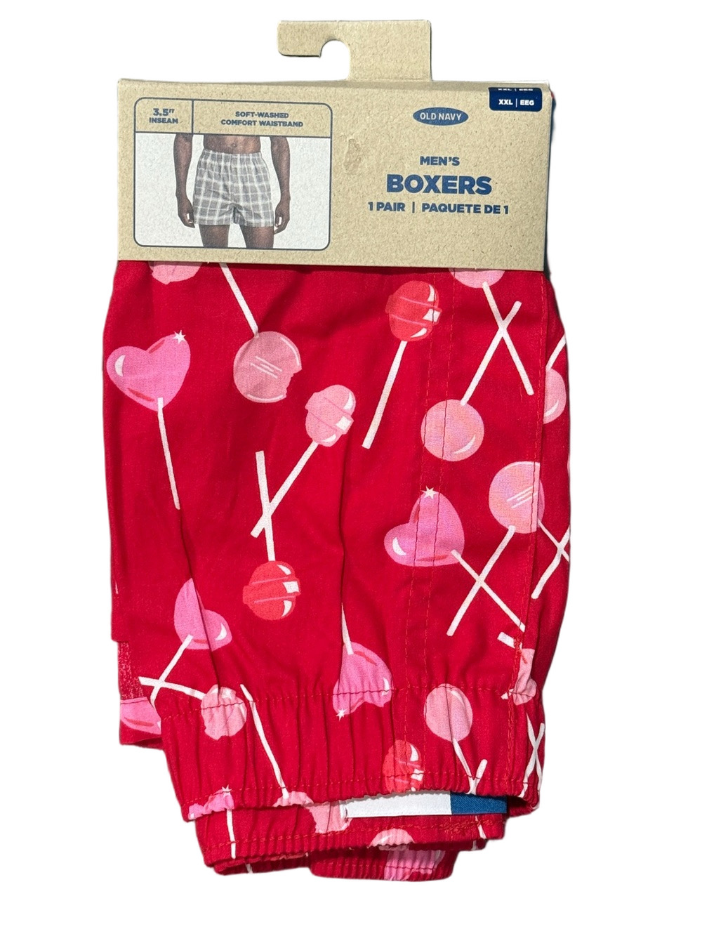 Mens Heart Lollipops Boxer Shorts - Size Extra Extra Large XXL - Old Navy - NWT